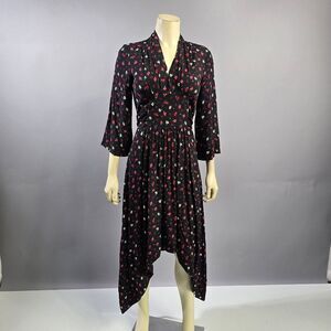 ba&sh Xs Black and White Asymmetrical Wrap Dress R9